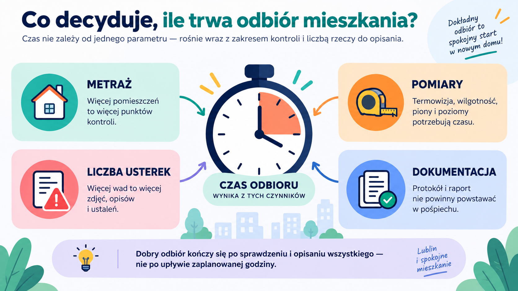 Cztery czynniki, które najbardziej wpływają na czas odbioru mieszkania